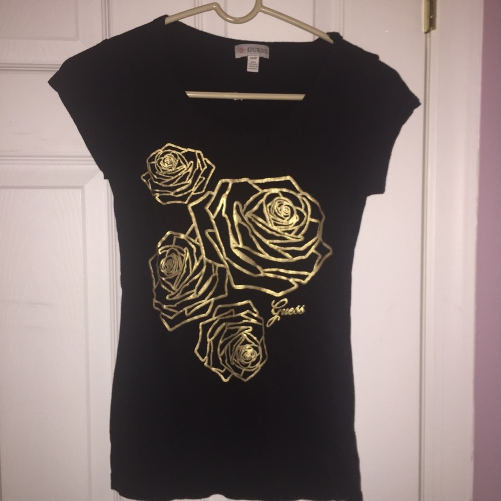 Gold Roses Womens Top by Guess